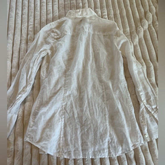 Women’s linen JCREW button down. White size 4 - Picture 3 of 3